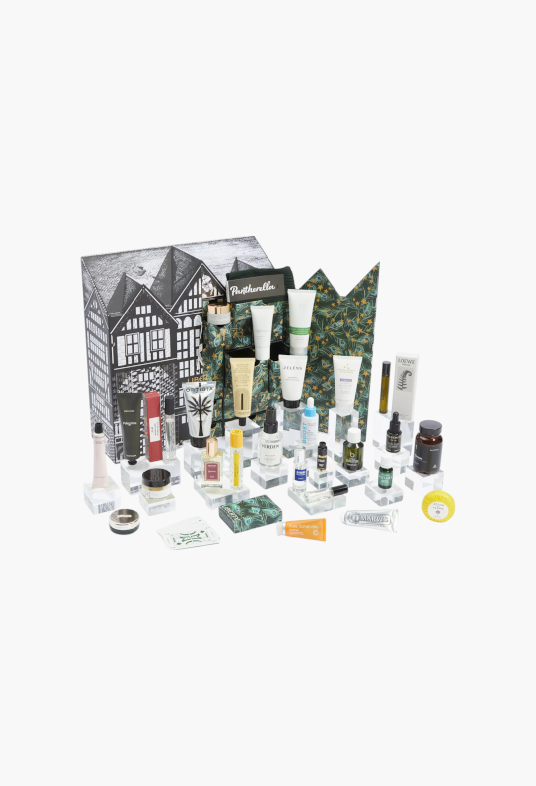 GLAM MODA Men's Advent Calendar 2026 featuring 25 luxury grooming and skincare products in an iconic floral print box.