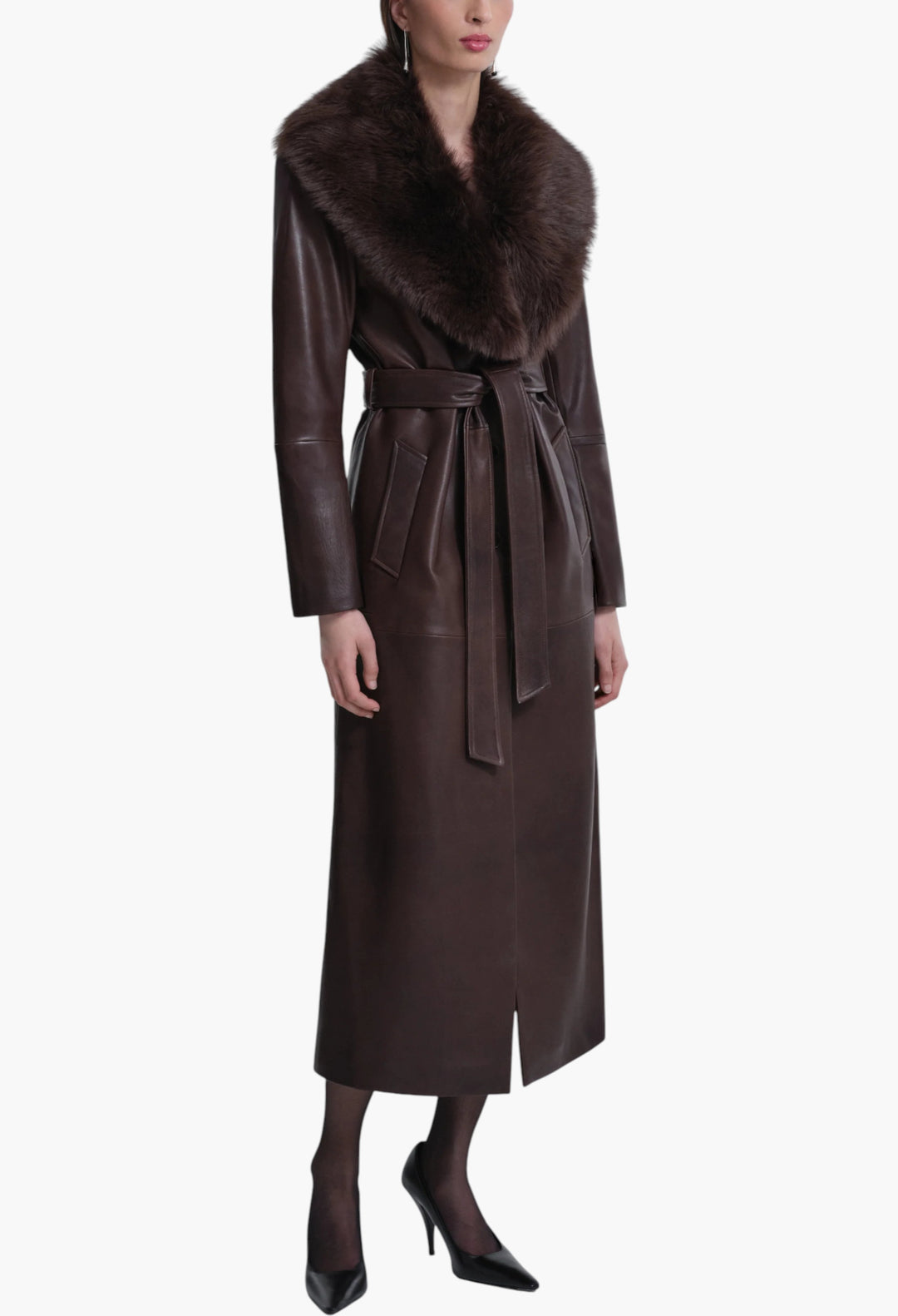 Dakota Glamorous Leather Coat - GLAM MODA