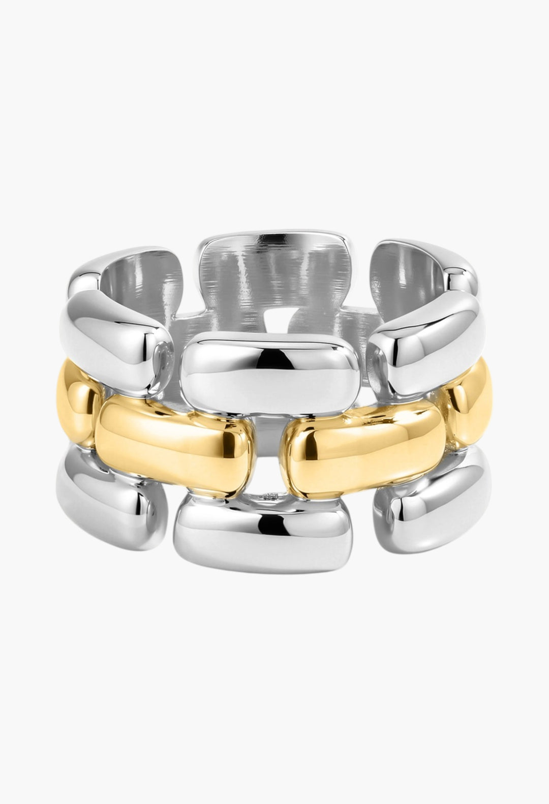 The Noir Link Ring- Silver - GLAM MODA