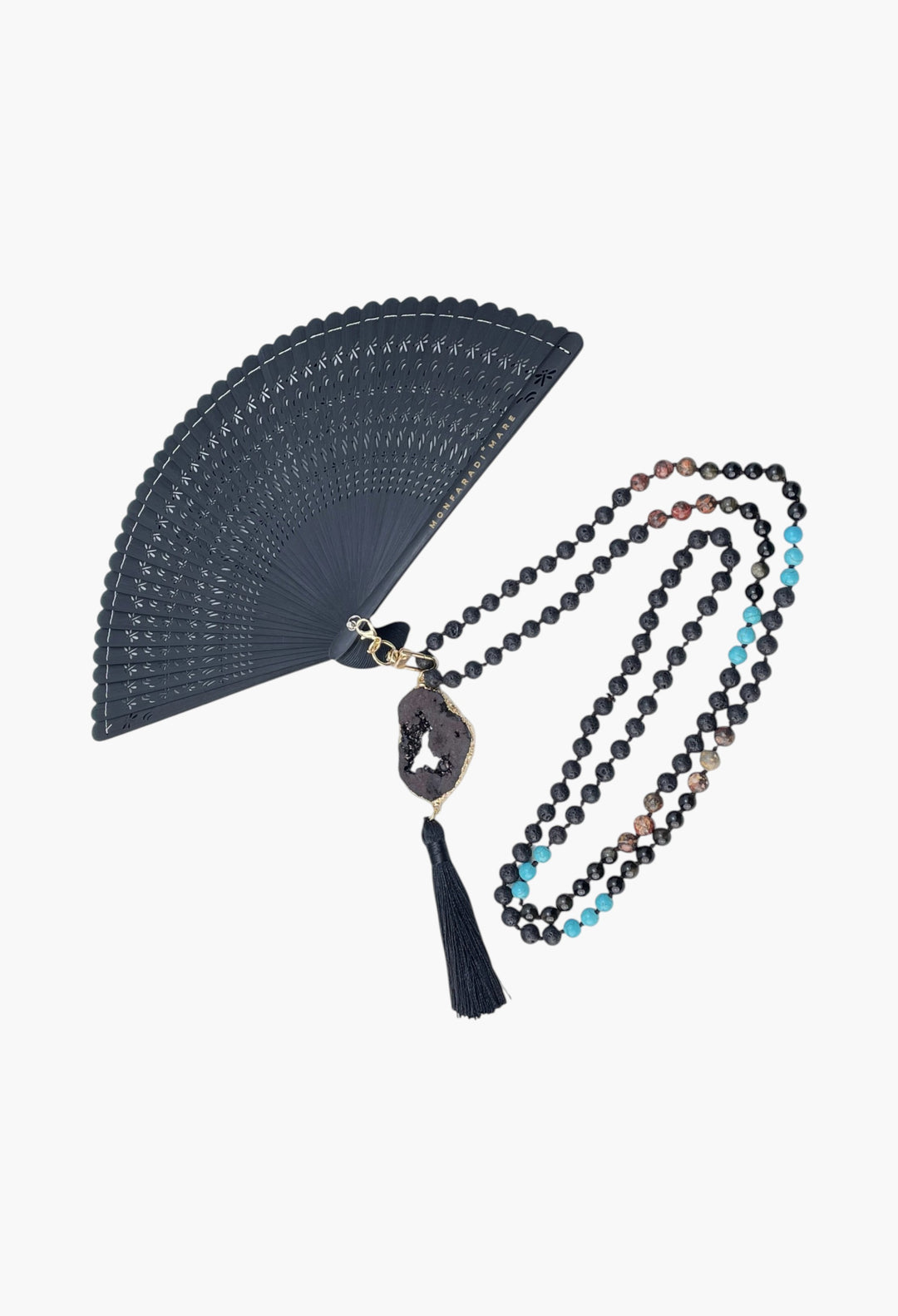Black Bamboo Fantastique Fan - GLAM MODA
