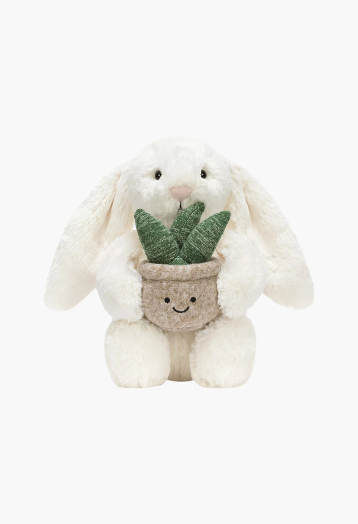 Cream Bunny With Plant Soft Toy 31cm - GLAM MODA