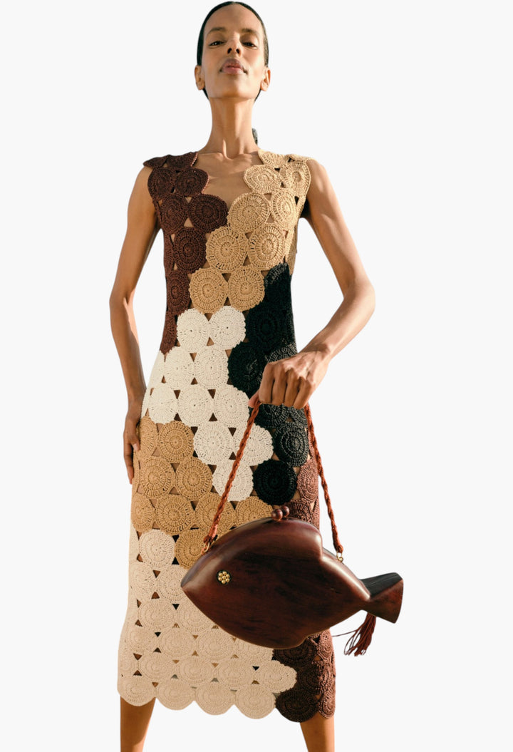 Carved Wooden Fish Clutch - GLAM MODA
