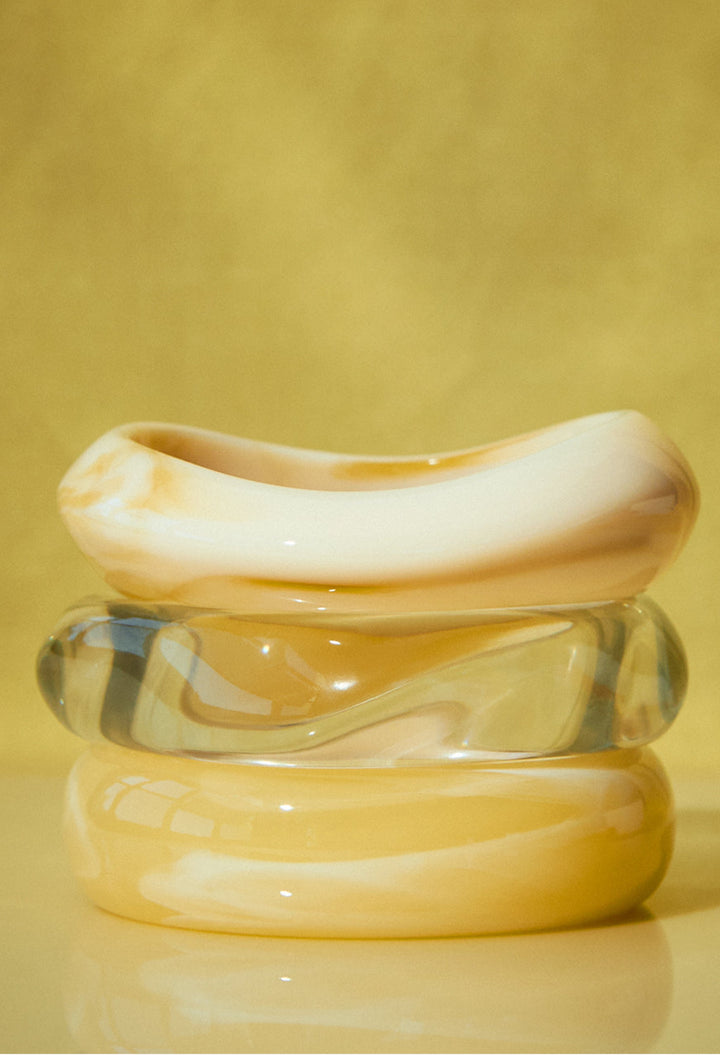 The Formentera Bangle Set- Yellow - GLAM MODA