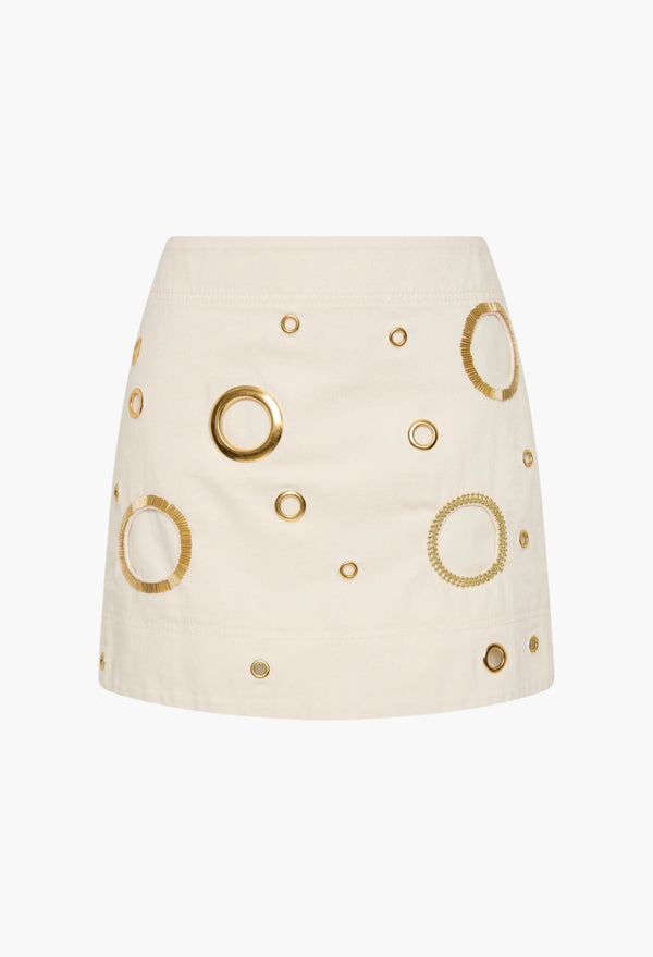 Cream - Stella Denim Mini Skirt