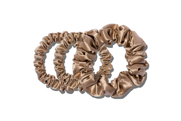 Back To Basics Light Brown Midi/Large Scrunchie Set