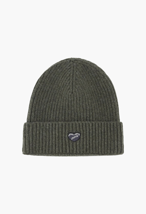 Khaki - Vincennes Beanie - Patch Coeur
