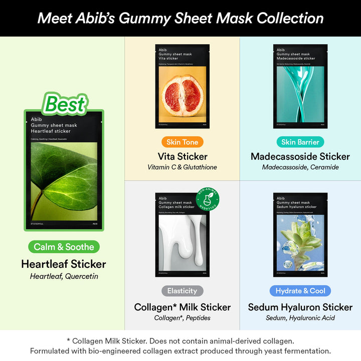 Gummy Sheet Mask Non-Animal Collagen Milk Sticker
