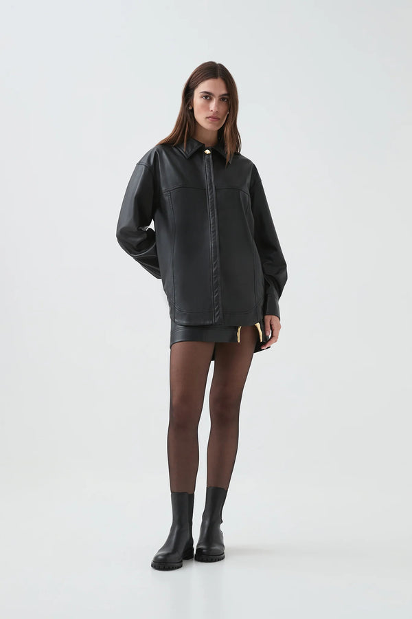 Black - Illusion Hardware Mini Skirt