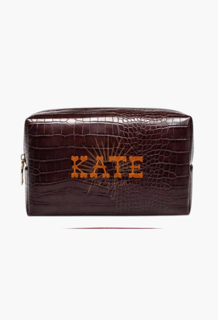 Faux Croc Cosmetic Pouch