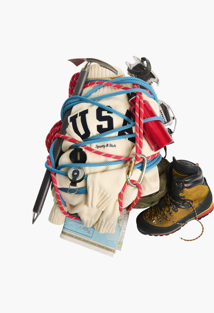 USA Knitted Turtleneck - Ecru/Navy - GLAM MODA