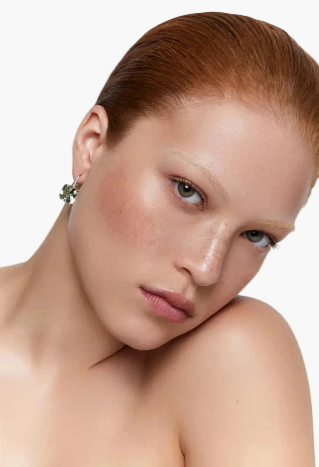 14kt Asscher Cut Green Amethyst Drop Earrings