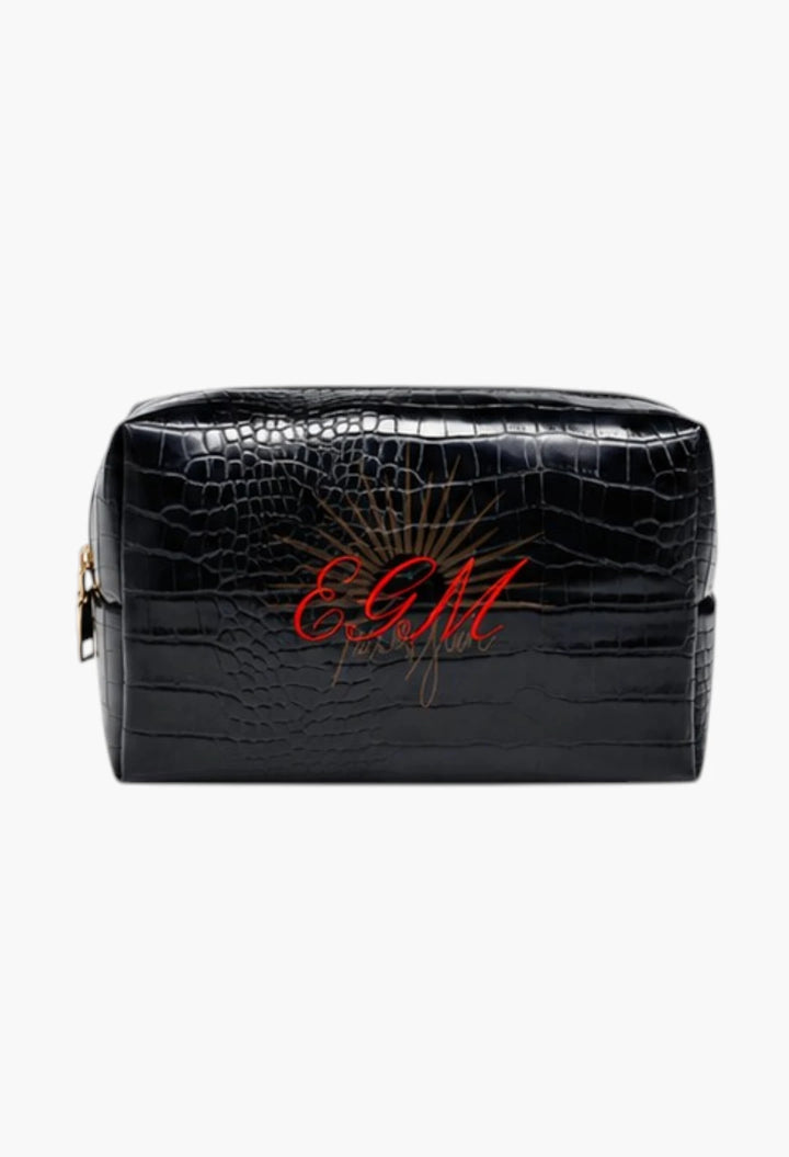 Faux Croc Cosmetic Pouch