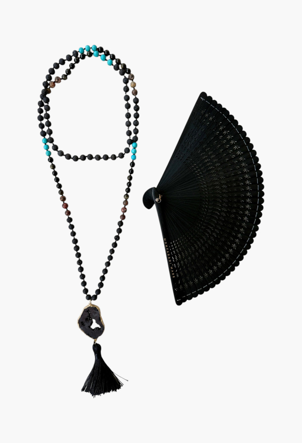 Black Bamboo Fantastique Fan - GLAM MODA