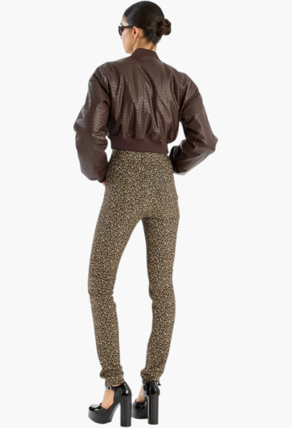 Cropped Puffer Jacket Dark Brown