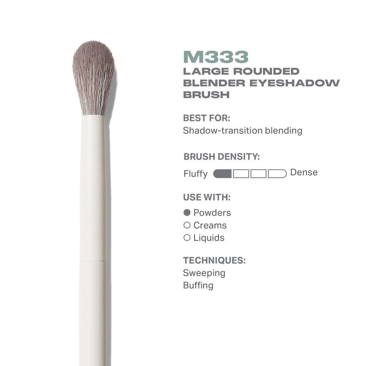 M333 Large Rounded Blender Eyeshadow Brush - GLAM MODA