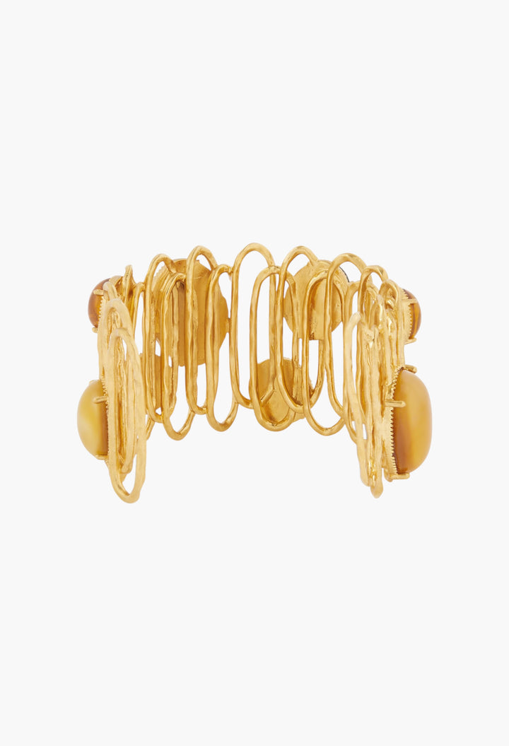 Loop De Loop Gold-Plated Glass And Resin Cuff - GLAM MODA