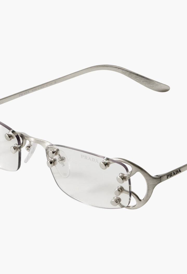 Square-Frame Silver-Tone Optical Glasses - GLAM MODA