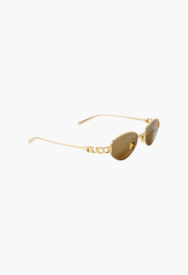 Block Bending Cat-Eye Gold-Tone Sunglasses