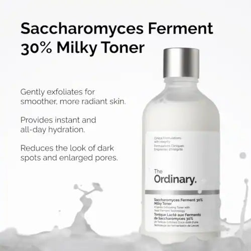 Saccharomyces Ferment 30% Milky Toner for Gentle Exfoliation and Hydration