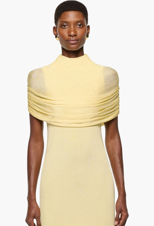 Draped Shawl Viscose Knit Dress