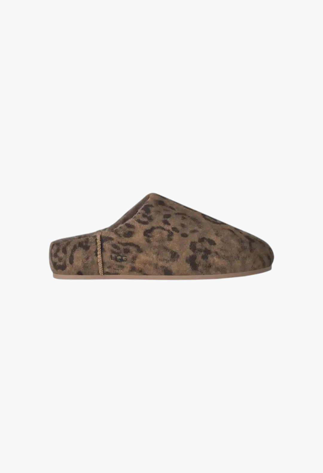 GLAM MODA Elea slip-on slipper in distressed cheetah print suede with a cozy sheepskin lining and rubber outsole.
