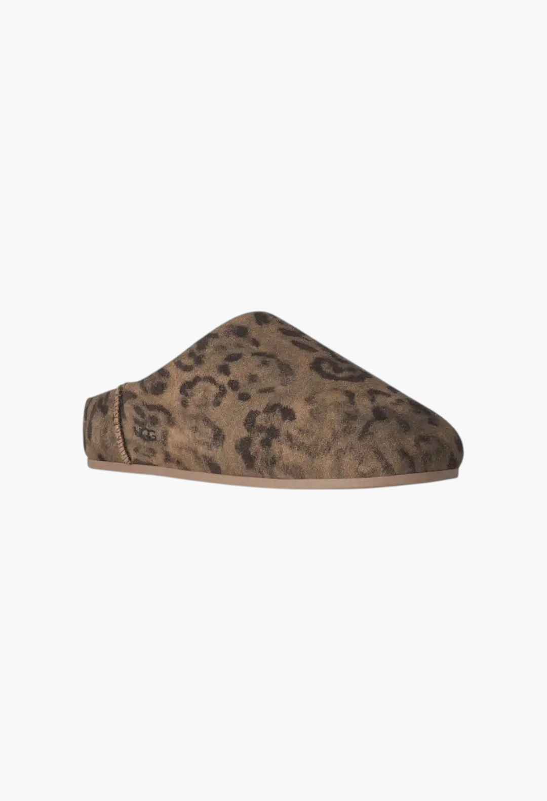 GLAM MODA Elea slip-on slipper in distressed cheetah print suede with a minimalist silhouette and rubber outsole