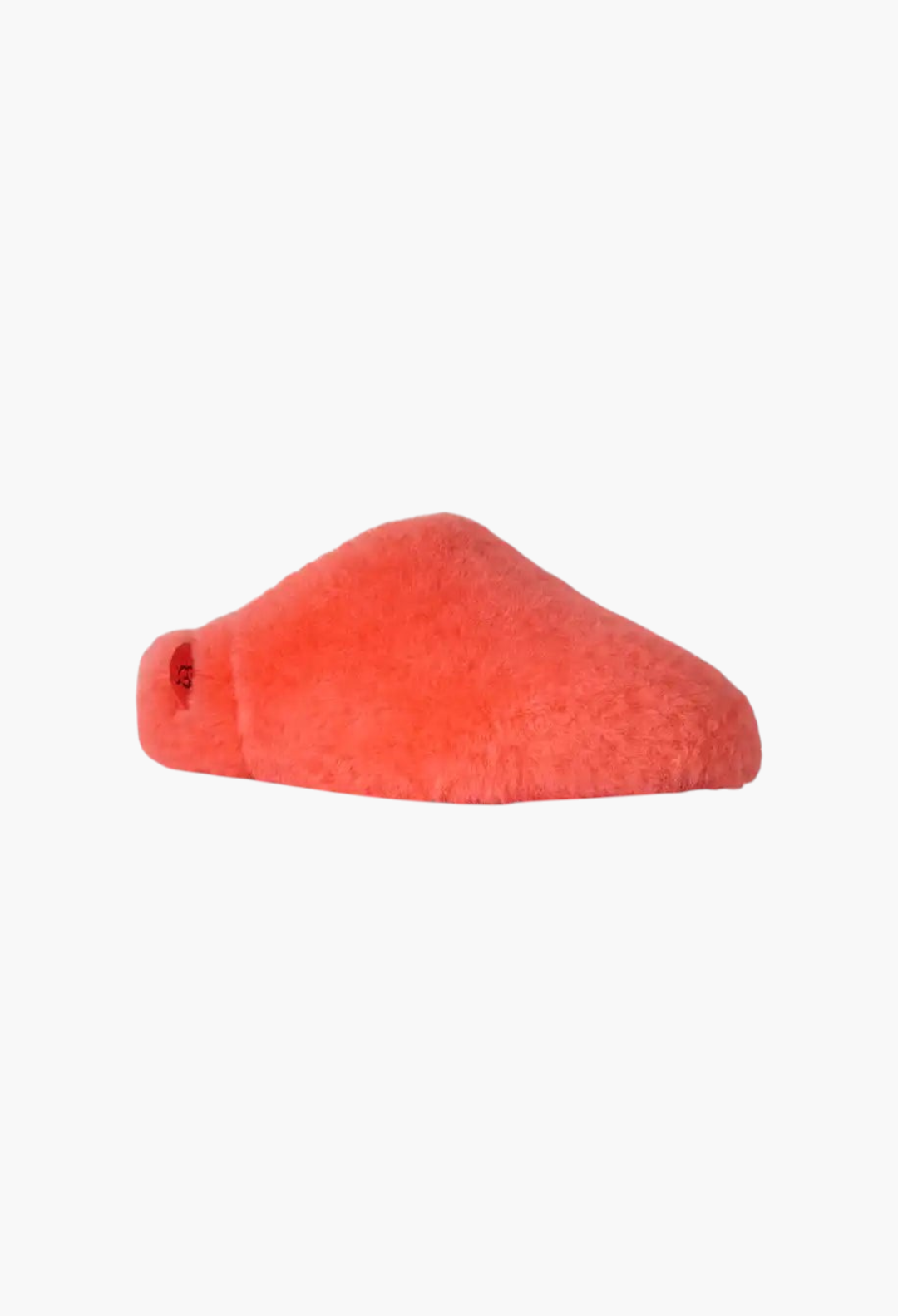 GLAM MODA Elea Fluffed Slip-On in bright coral sheepskin with a minimalist silhouette and cozy padded design