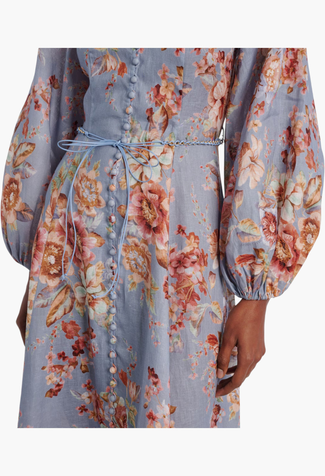 Awaken Floral Linen Midi Dress - GLAM MODA