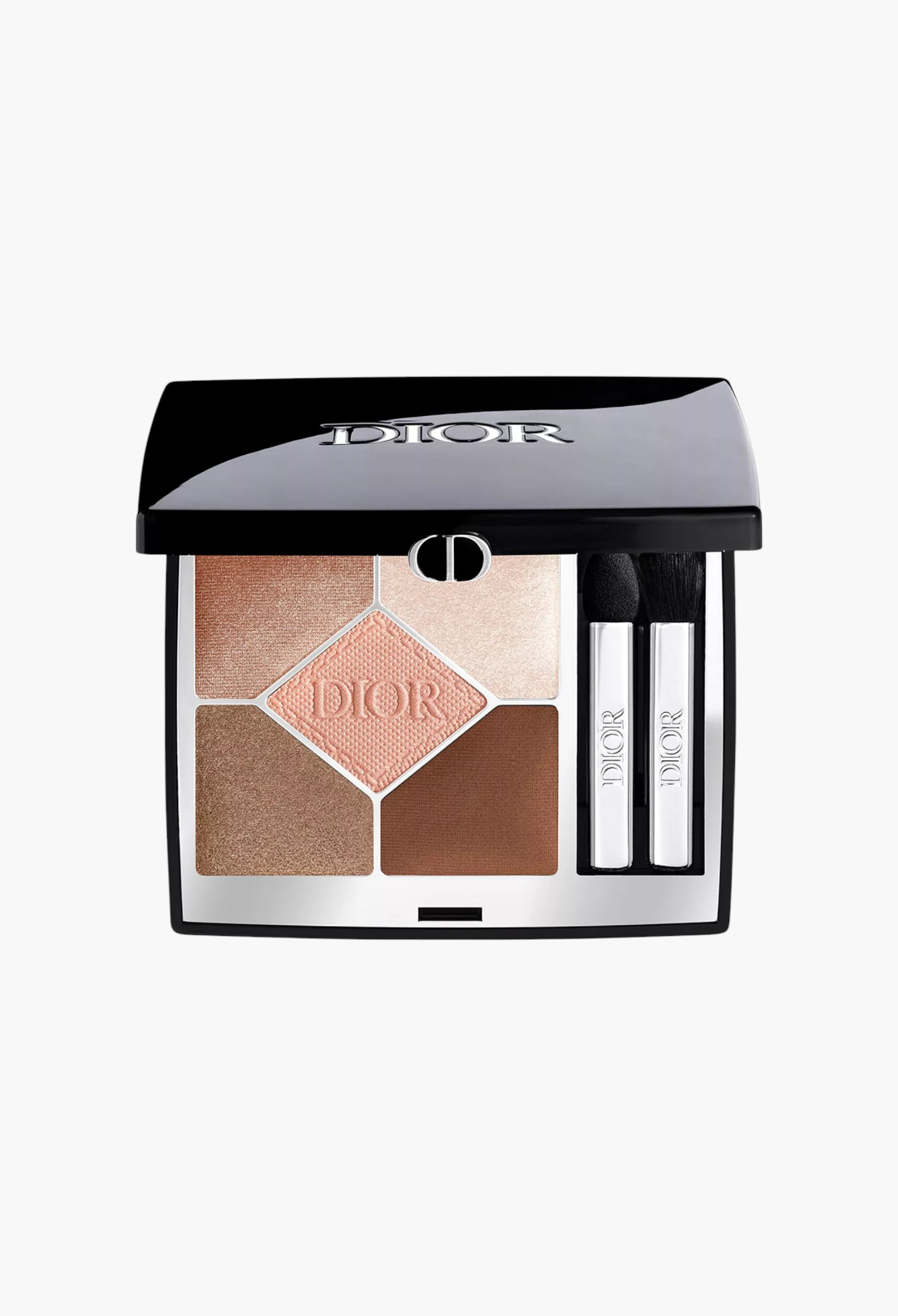 GLAM MODA Diorshow 5 Couleurs Couture Eyeshadow Palette featuring five neutral brown and shimmer shades with applicators