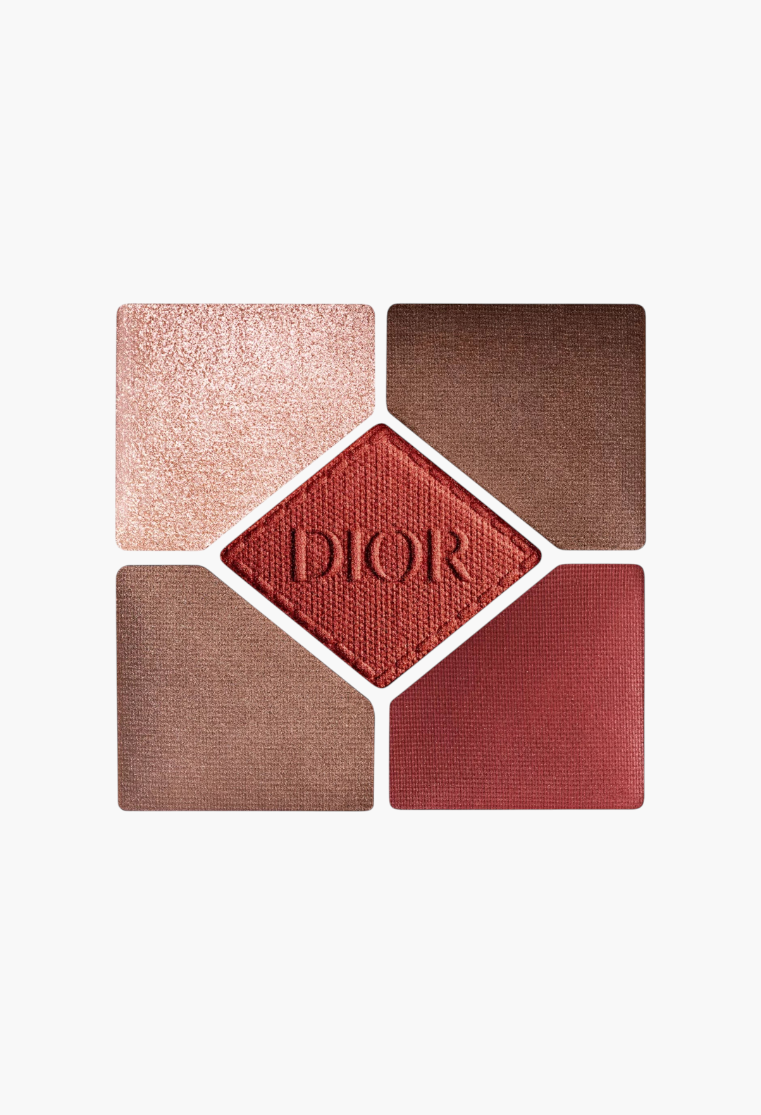 GLAM MODA Diorshow 5 Couleurs eyeshadow palette featuring warm brown, copper, and champagne shades with embossed logo