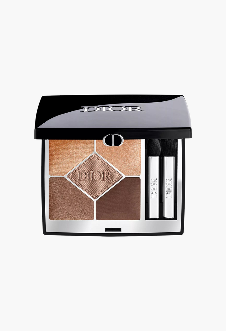 GLAM MODA Diorshow 5 Couleurs Couture eyeshadow palette featuring five neutral brown and bronze shades with applicators.