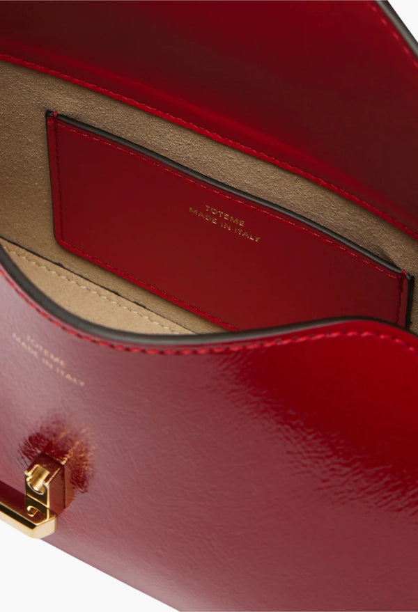 Red - T-Lock Mini Patent Leather Clutch