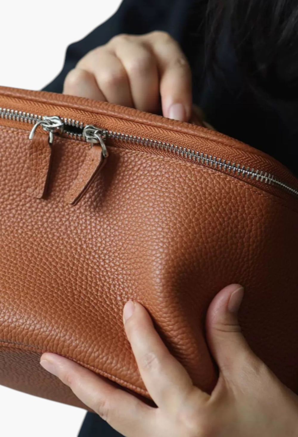 Leather Vanity Case Gold - GLAM MODA