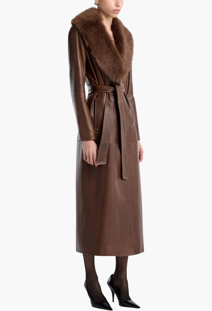 Dakota Glamorous Leather Coat - GLAM MODA