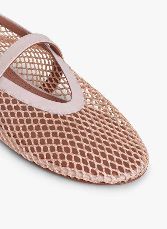 Nude - Ballet Flats In Fishnet