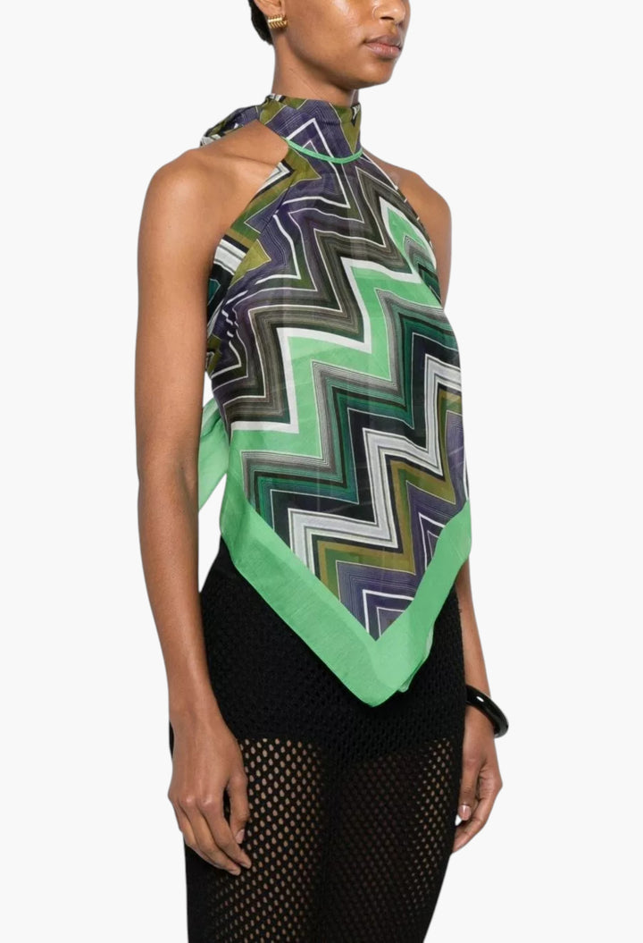 Zig Zag Print Foulard - GLAM MODA