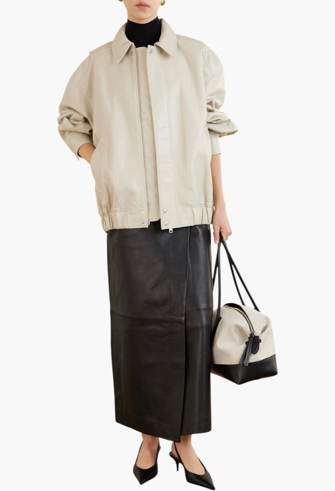 The Stockholm Leather-Trimmed Canvas Tote Bag - GLAM MODA