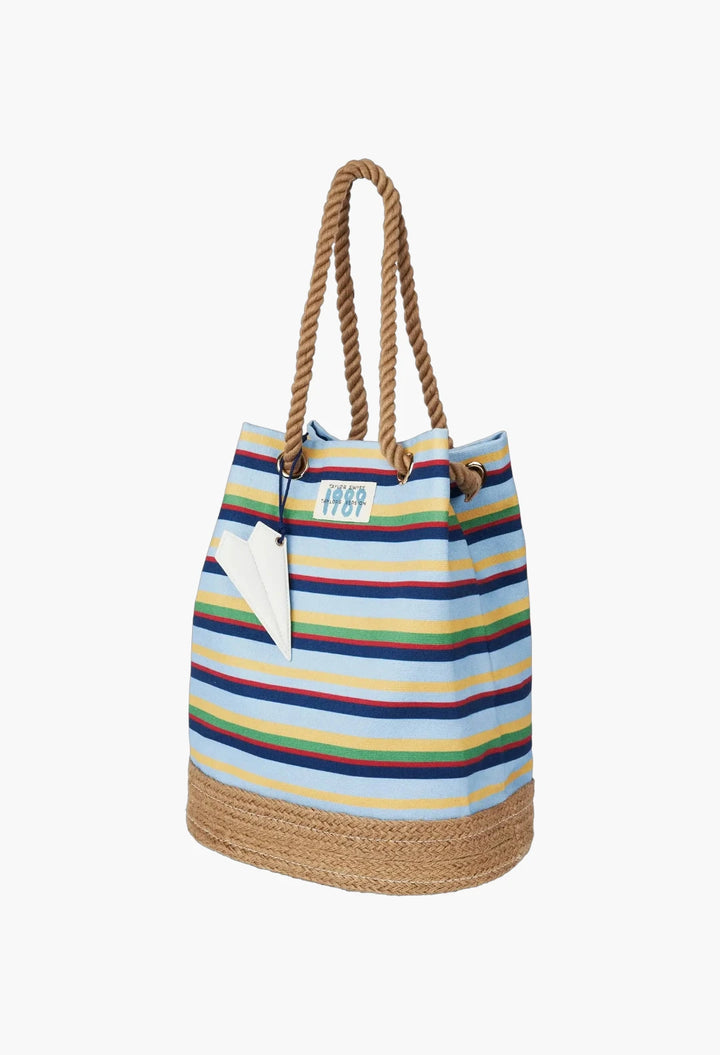 1989 Striped Bucket Bag