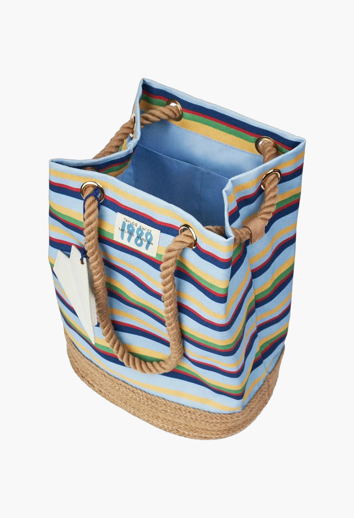 1989 Striped Bucket Bag