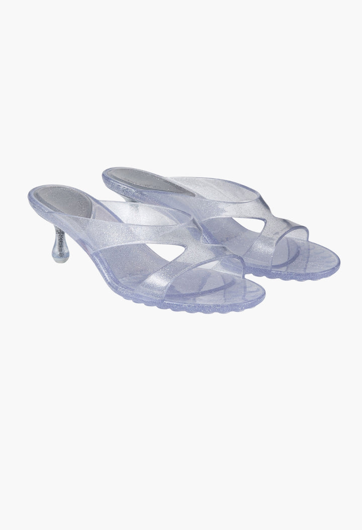 Silver Glitter Jelly Sandals