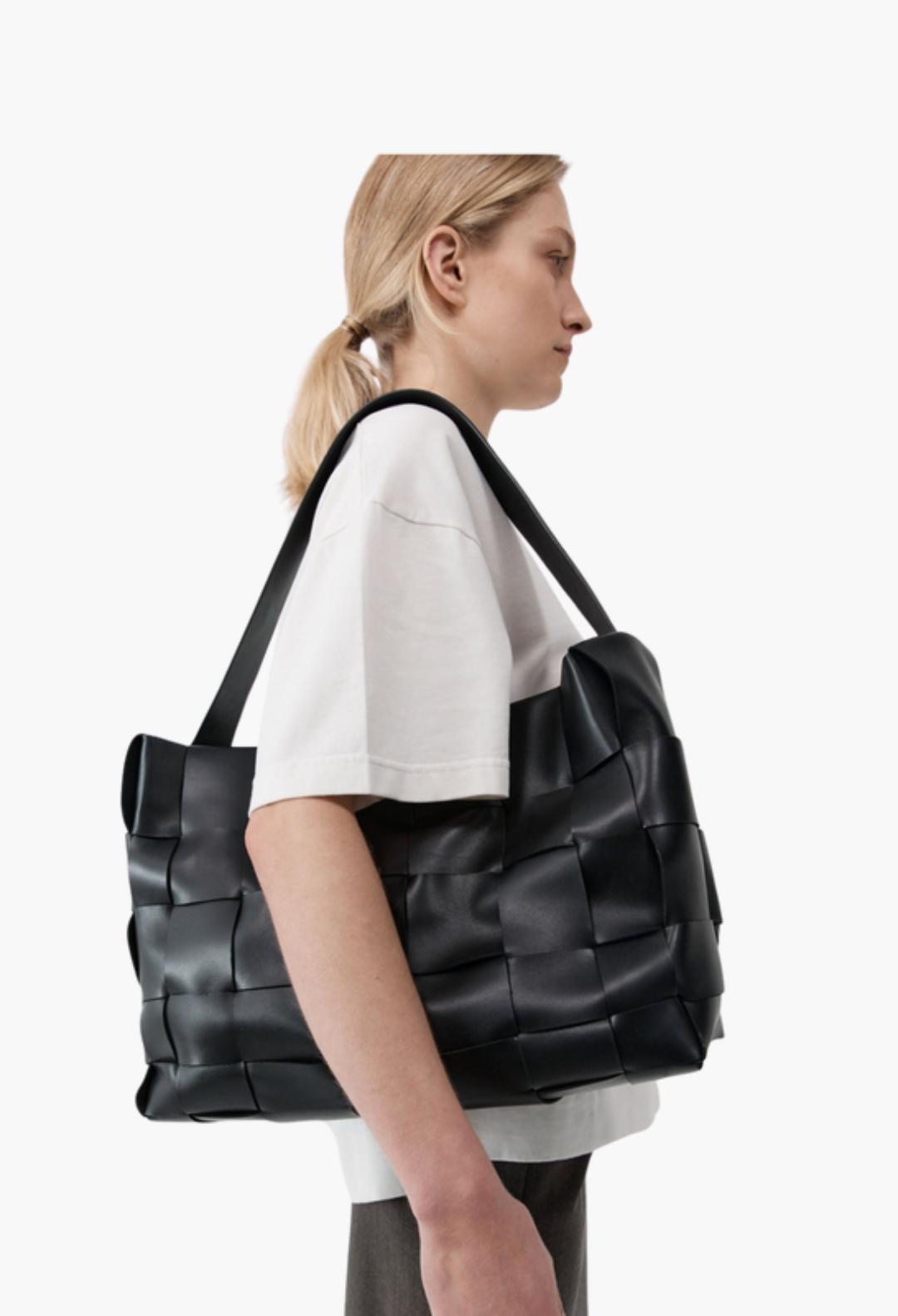 Woven Large Tote - Black