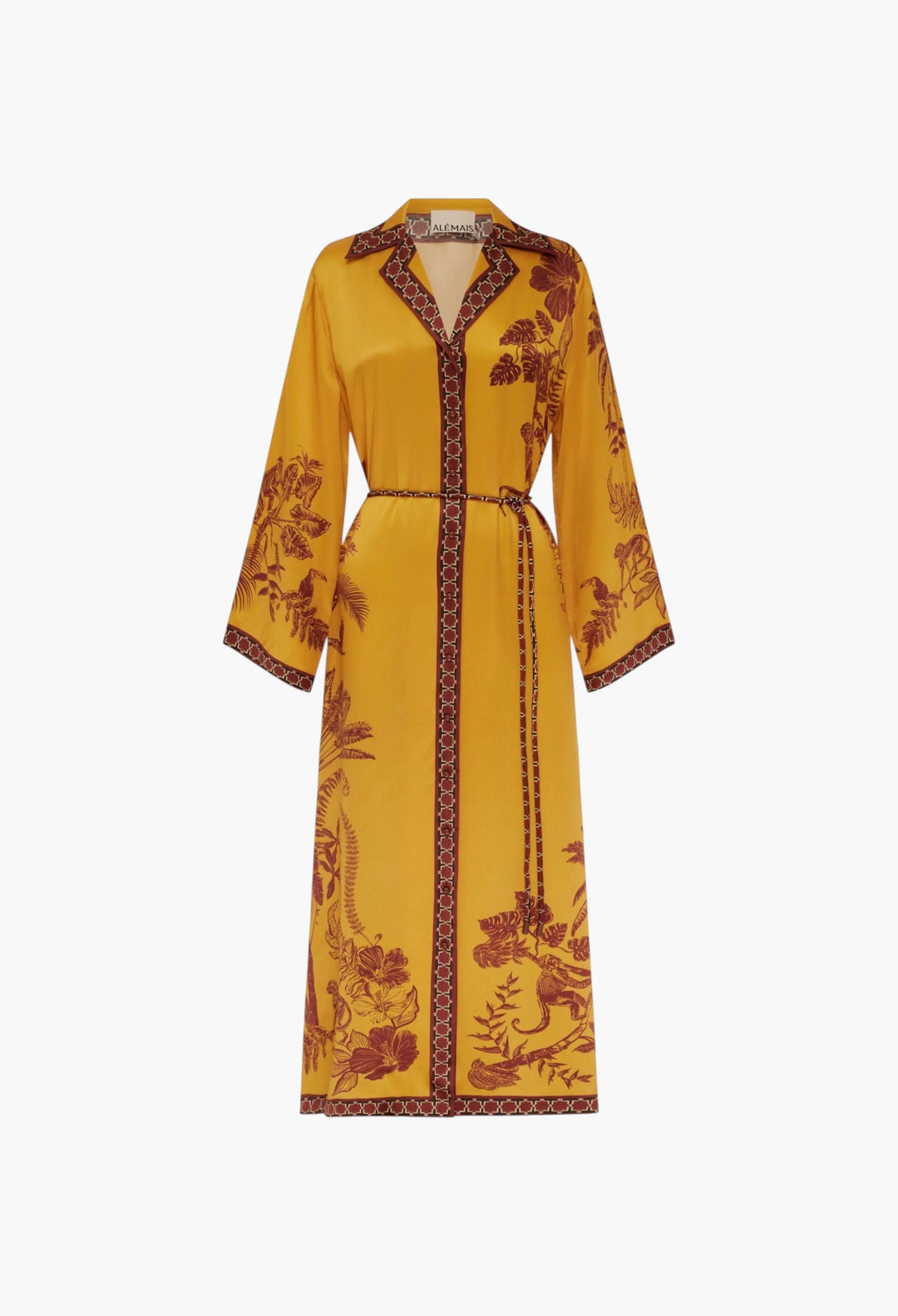 Banana Blossom Silk Shirtdress - GLAM MODA