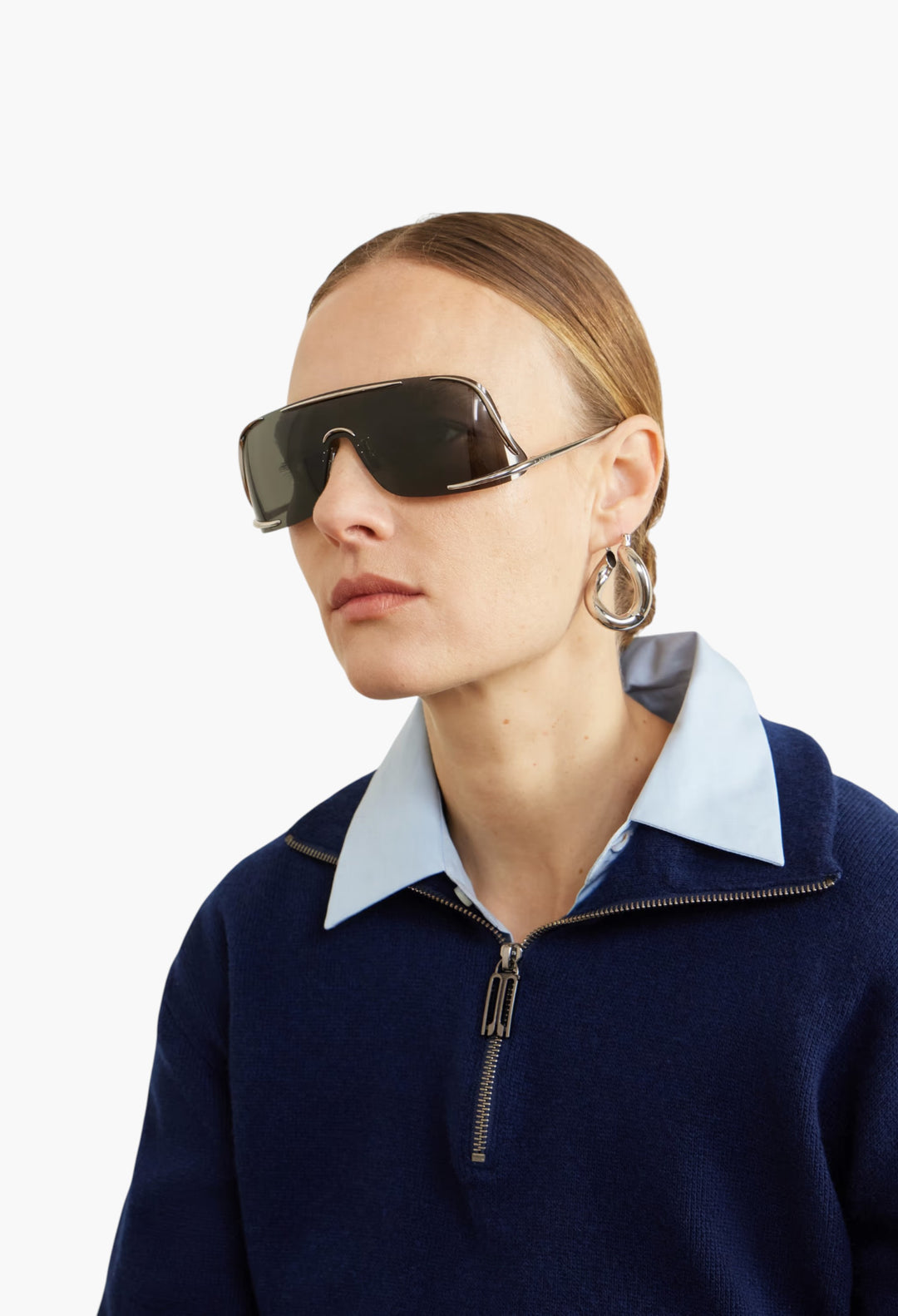 Signature D-Frame Silver-Tone Sunglasses - GLAM MODA