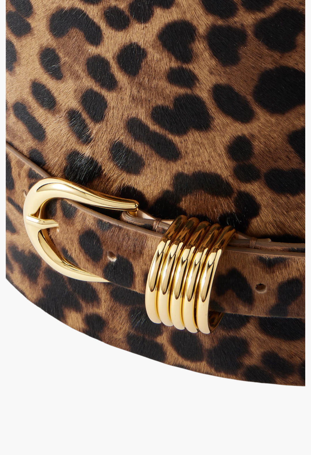 Leopard-Print Calf Hair Waist Belt - GLAM MODA
