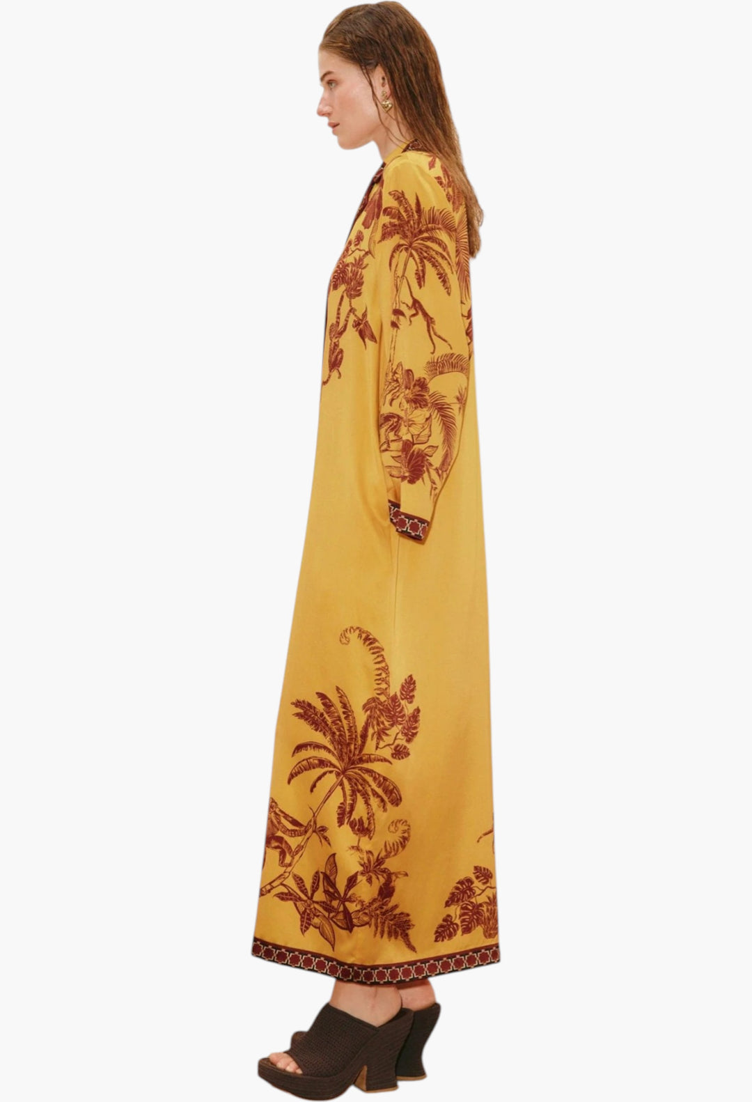 Banana Blossom Silk Shirtdress - GLAM MODA