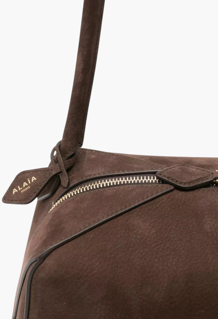 Le Bouledogue Nabuk Leather Shoulder Bag - GLAM MODA