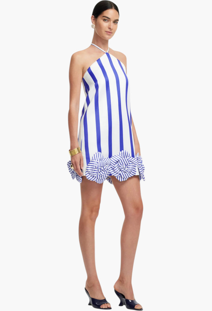 Striped Halterneck Mini Dress - GLAM MODA