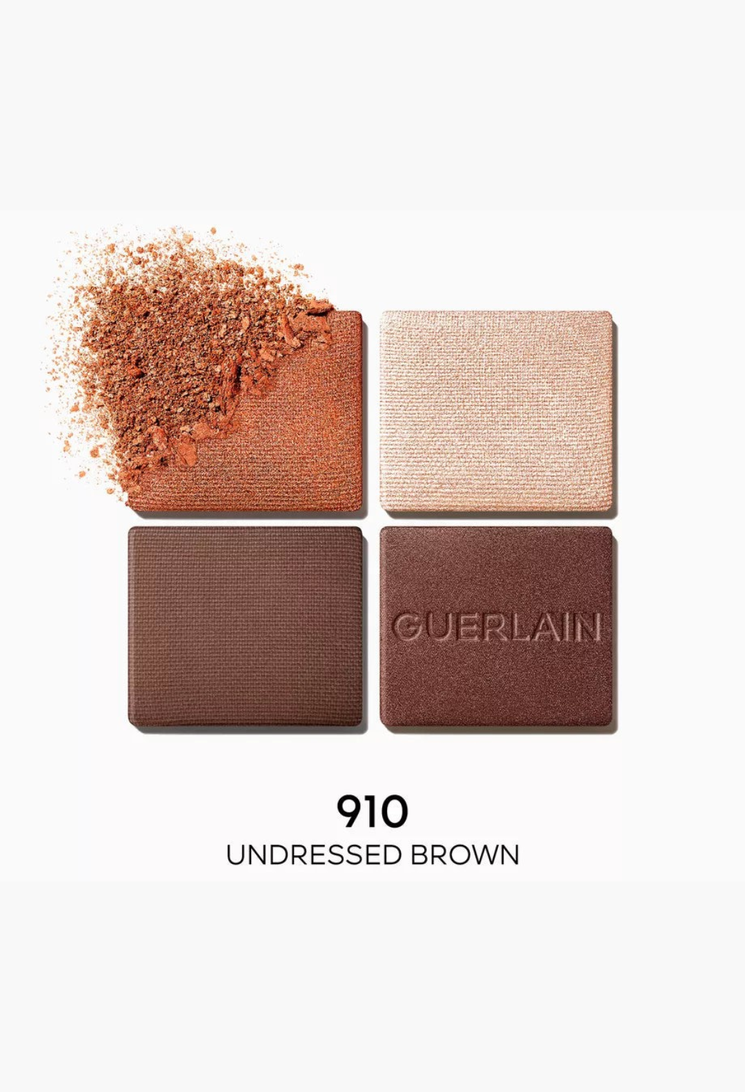 GLAM MODA Guerlain Ombres G Eyeshadow Quad in Undressed Brown featuring four brown and neutral shades with varied finishes
