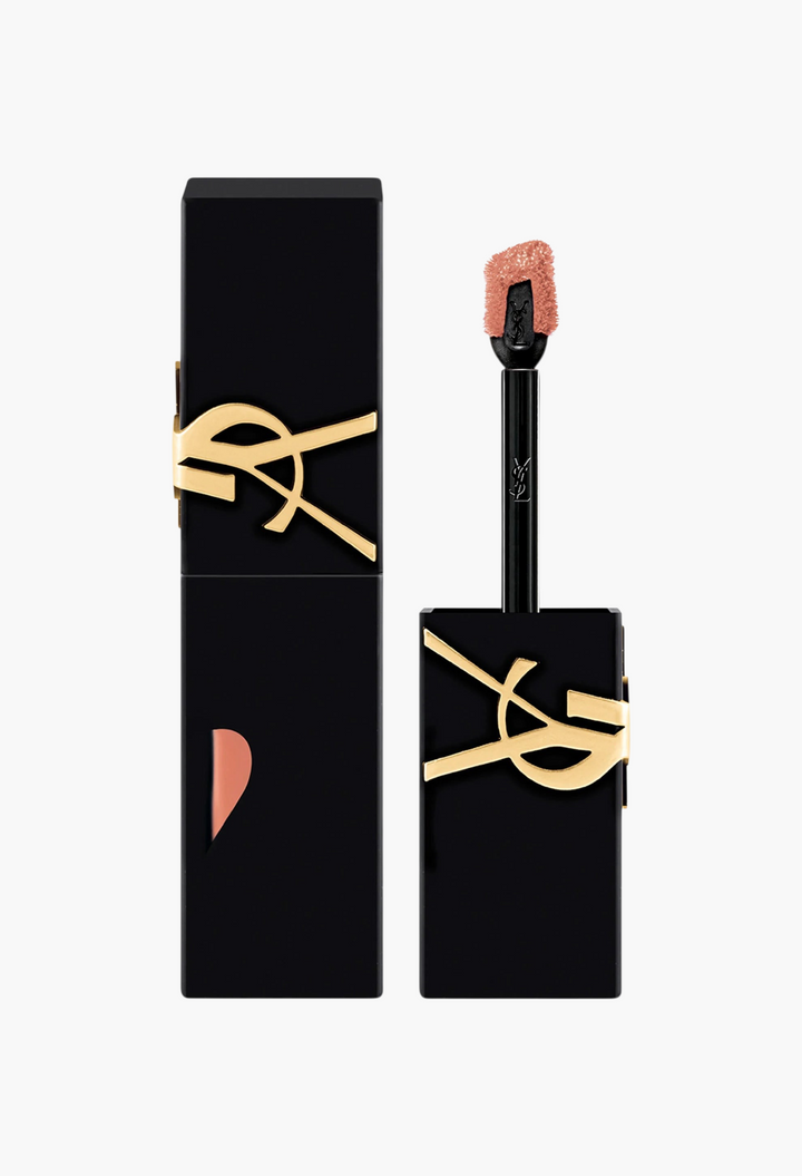 GLAM MODA Yves Saint Laurent The Inks Blurring Matte Liquid Lip Stain in a sleek black tube with gold logo applicator