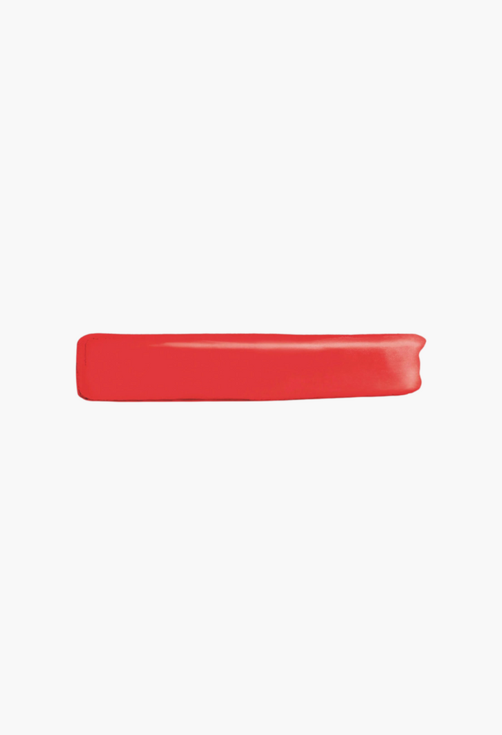 GLAM MODA Yves Saint Laurent The Inks Blurring Matte Liquid Lip Stain swatch in a vibrant red shade